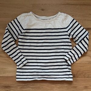Monoprix France maritime navy/white striped long sleeve top girls sz 6 yrs